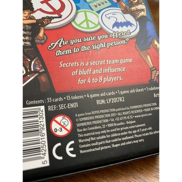 REPOS PRODUCTIONS Secrets-  Social Bluffing Card Game for 4-8 Players Ages 10+ - Picture 4 of 6